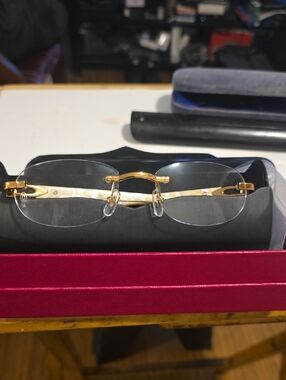 Gold Rimless Reading Glasses